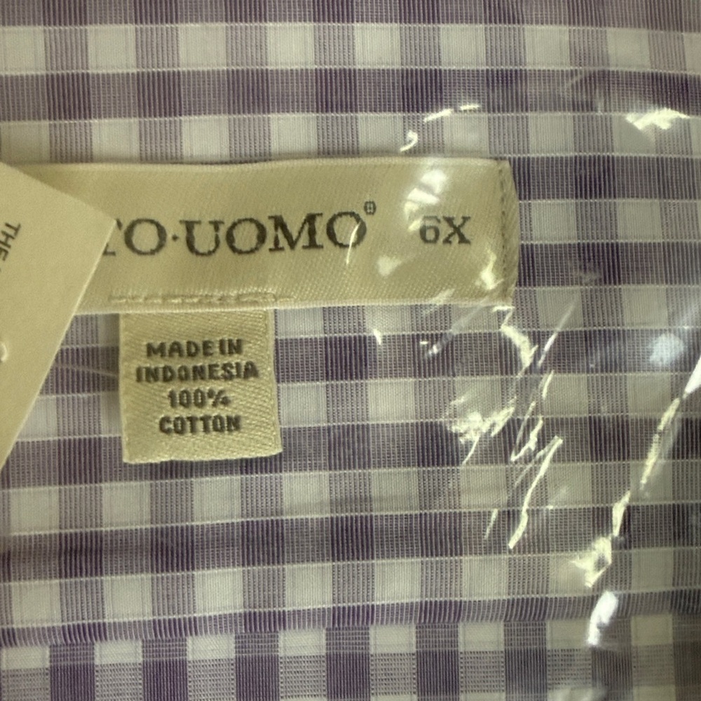 DXL Big and Tall. Well Dressed Elegant Men's Purple Checkered Shirt. - Picture 15 of 16